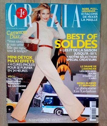 Magazine Grazia janvier 2011 spécial Cameron Diaz