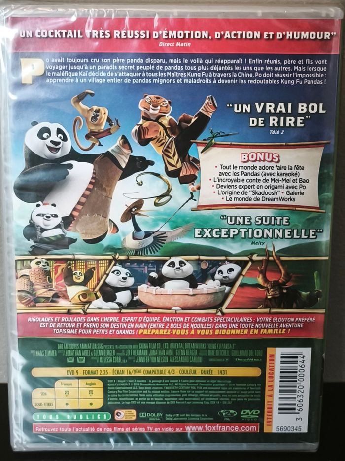 DVD du film d'animation "Kung Fu Panda 3" - photo numéro 2