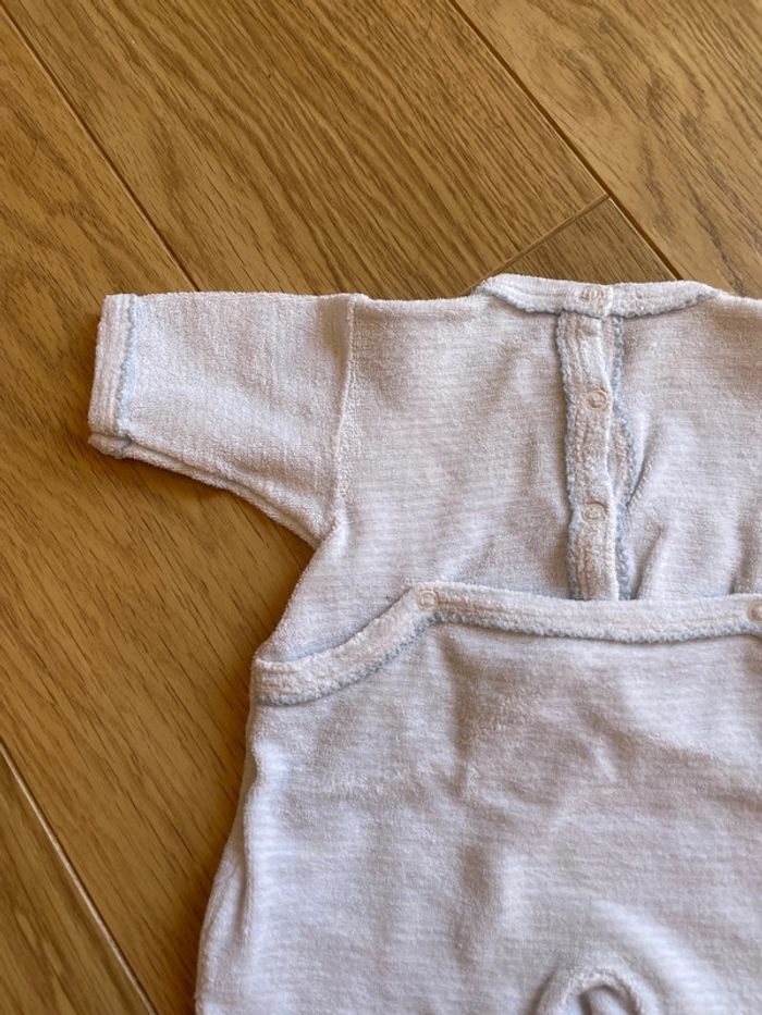 Pyjama naissance mixte chaud petit bateau bleu et blanc rayé mouton - photo numéro 10