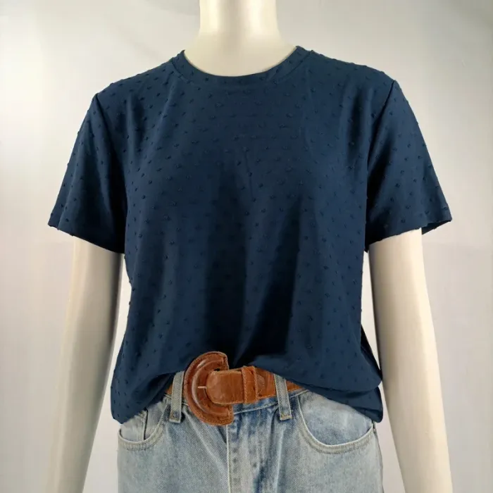 T-shirt bleu marine avec effet pois - Tara Jarmon - taille M - photo numéro 9