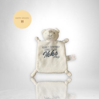 Peluche Doudou rectangle ours blanc Ikks gris DP189