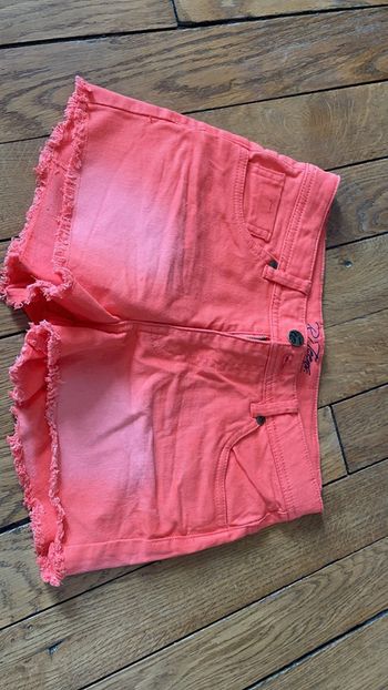Short orange fluo tie and dye