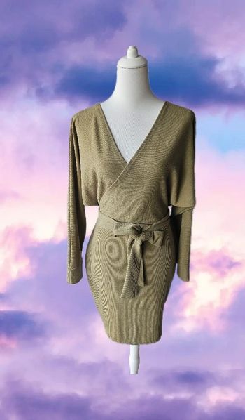 Robe kaki avec ceinture,Sans marque, taille L