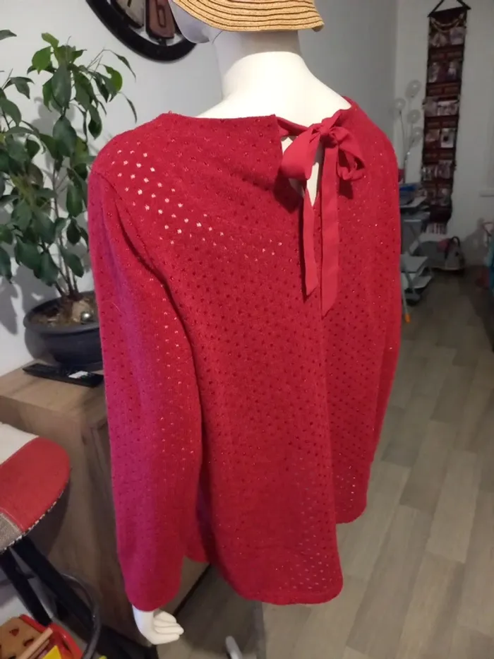 Pull femme bordeau T. 42 - photo numéro 8