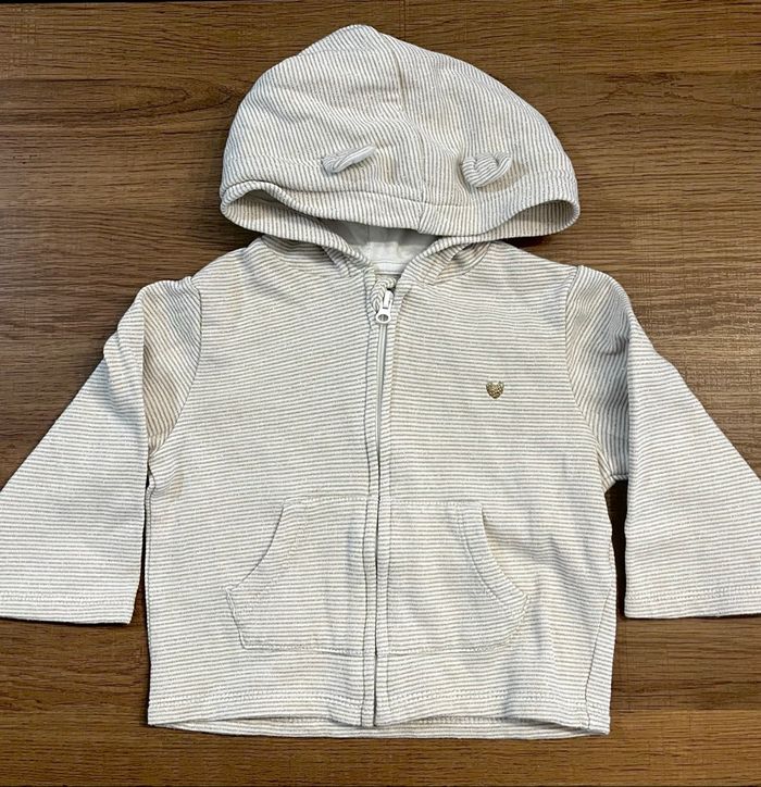 Sweat zippé à capuche Kiabi 12 mois