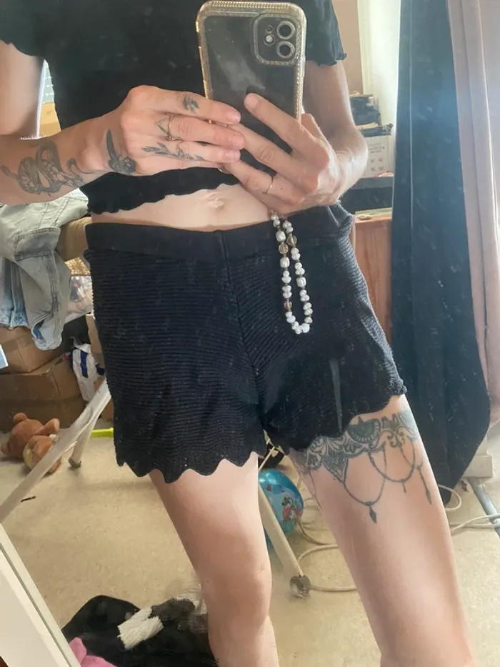 Short en maille côtelé crochet - photo numéro 2