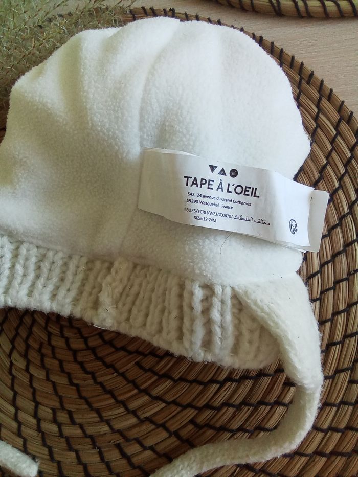 Bonnet en laine avec pompon et lien à nouer Tape à l'oeil 18/24 mois - photo numéro 3