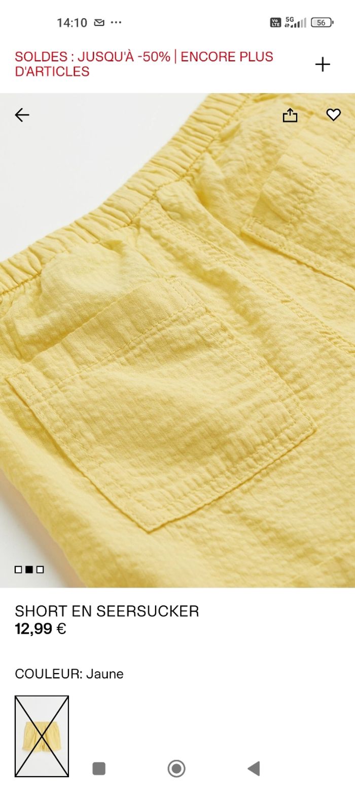 Short jaune H&M - photo numéro 3