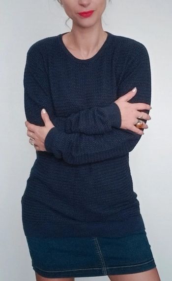 Pull texturé marine taille xl