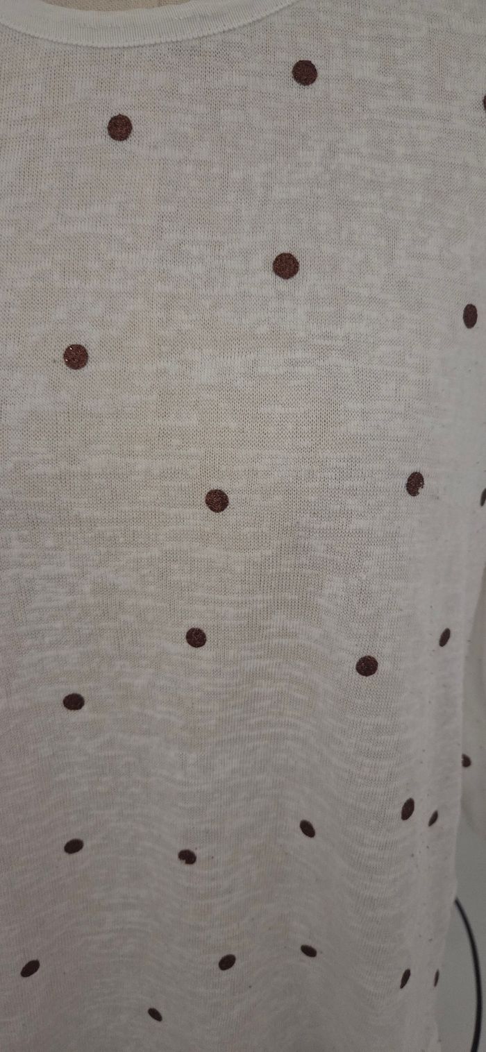 Blouse Grace & Mila à pois dorés – dos boutonné et lien – romantique & chic - photo numéro 2