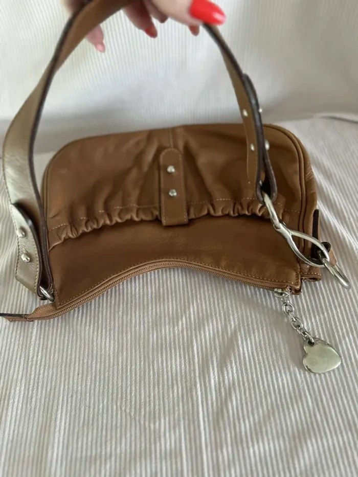 Sac bandoulière cuir camel Salamander – bon état
