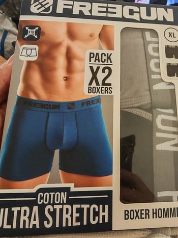 Pack 2 caleçons Freegun XL gris noir