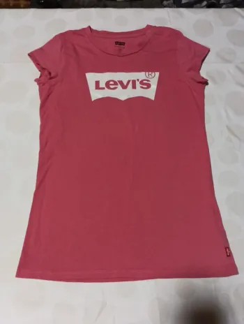 Tee shirt manches courtes fille Levi's taille 12 ans blanc pailleté