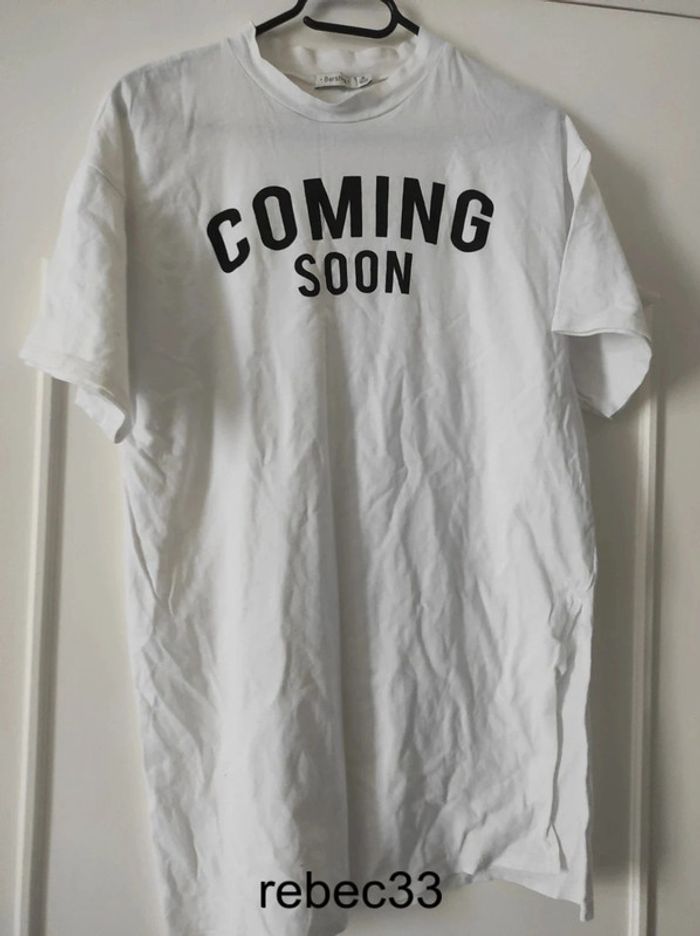 Long T-shirt blanc coming soon Bershka