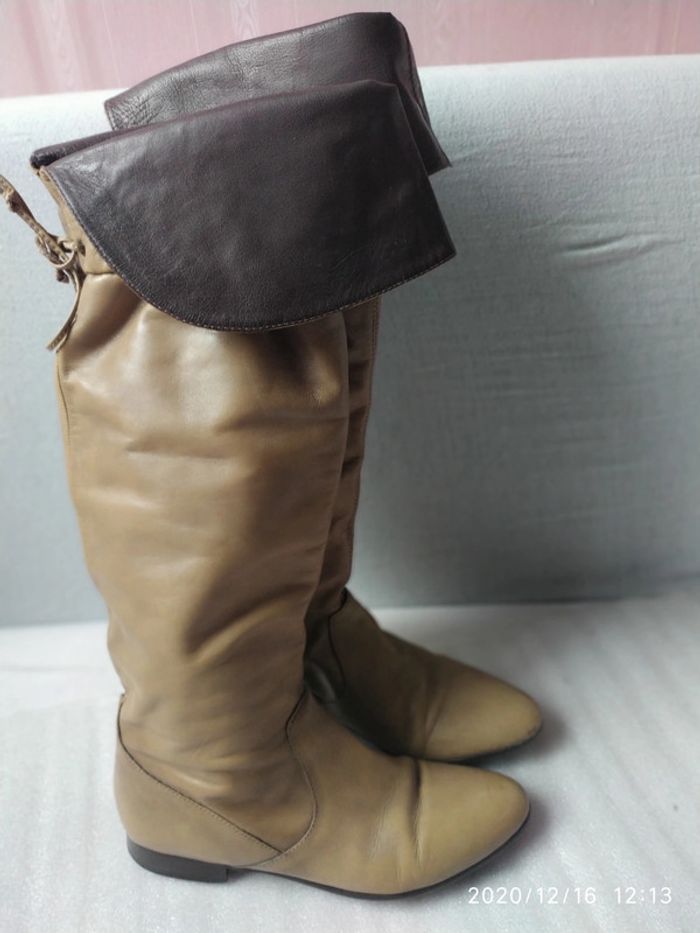 Bottes cuissardes en cuir P37 - photo numéro 3