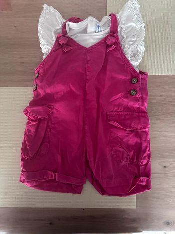 Salopette short + t shirt 18 mois