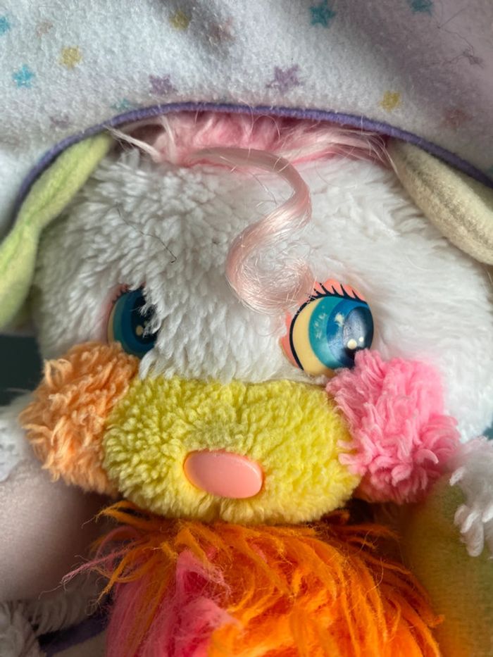 Grande peluche popples baby bibpsy multicolore vintage - photo numéro 7