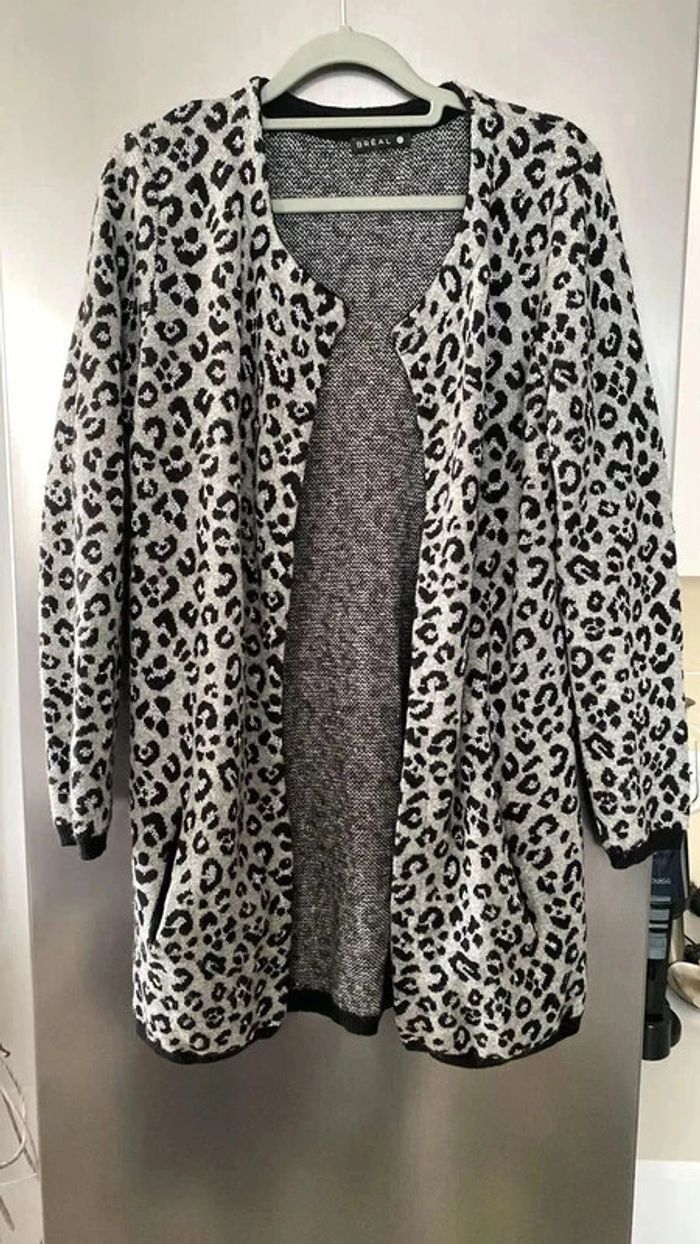 Cardigan Long Léopard Taille 2 Bréal Très bon état