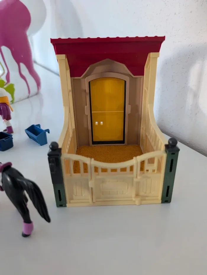 Playmobil lot vrac box cheval cavalière pure sang arabe avec accessoires pansage nourriture brosse - photo numéro 8
