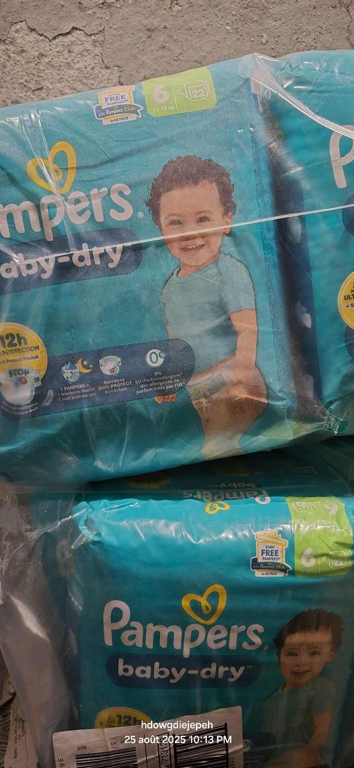 Lot couche pampers baby-dry taille 6 - photo numéro 2