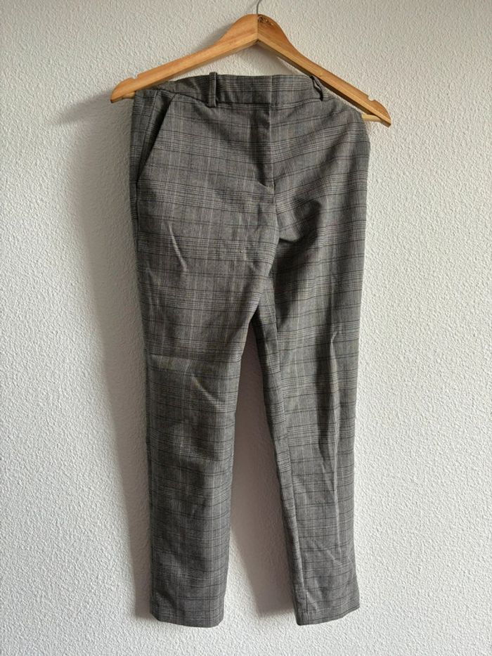 Pantalon habillé à carreaux gris H&M Taille 34 - photo numéro 3