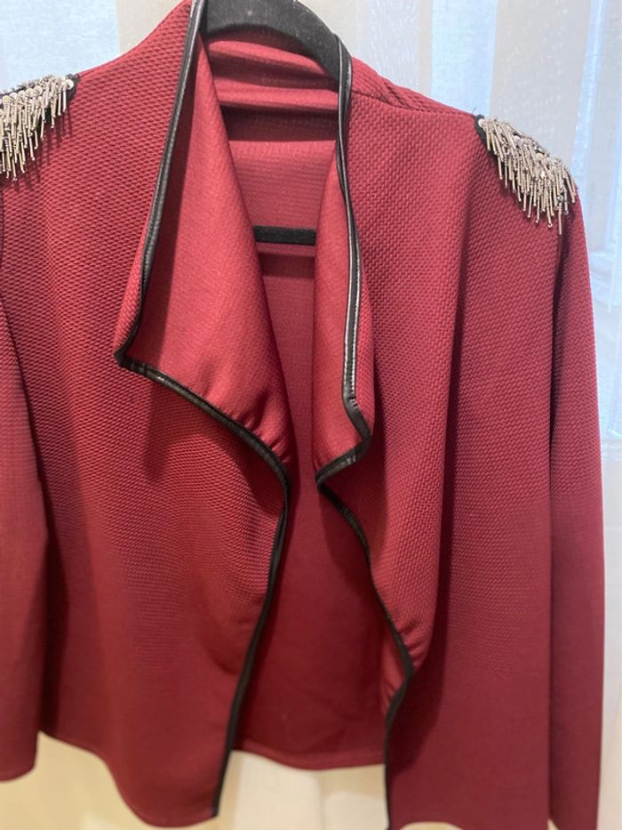 Veste bordeaux viscose taille unique - photo numéro 2