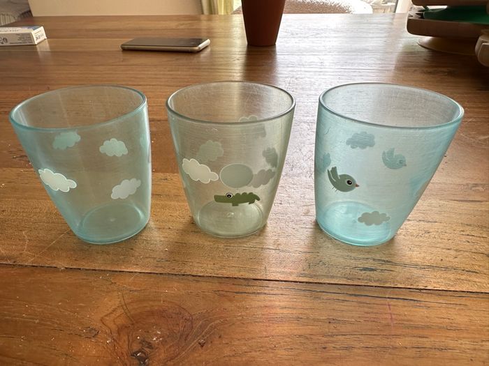 - 3 verres done by deer bleu / vert - bon état