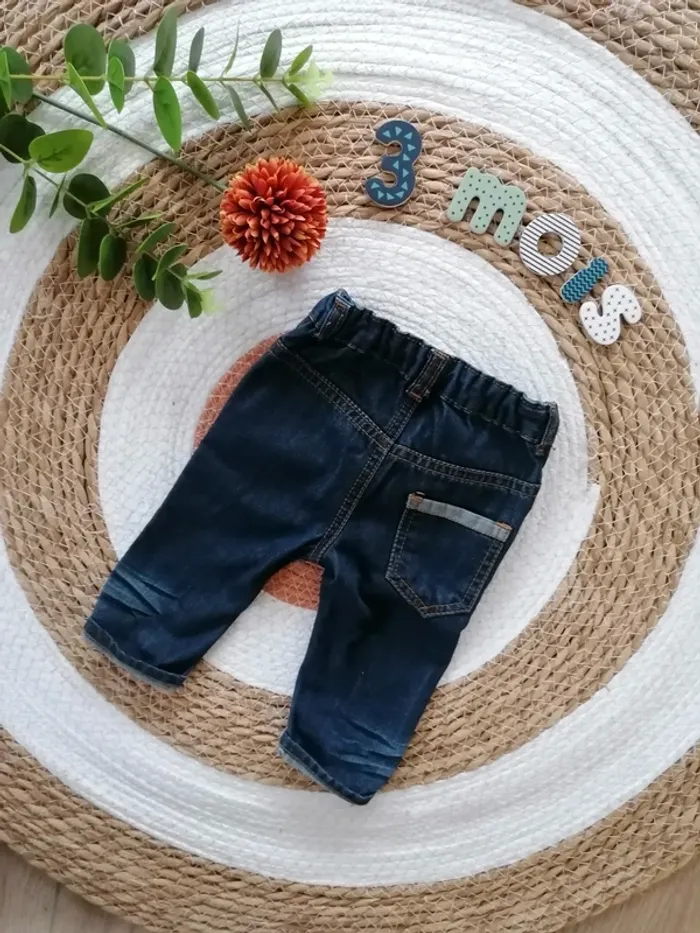 Ensemble jean + chemise manches longues - 3 mois - photo numéro 3