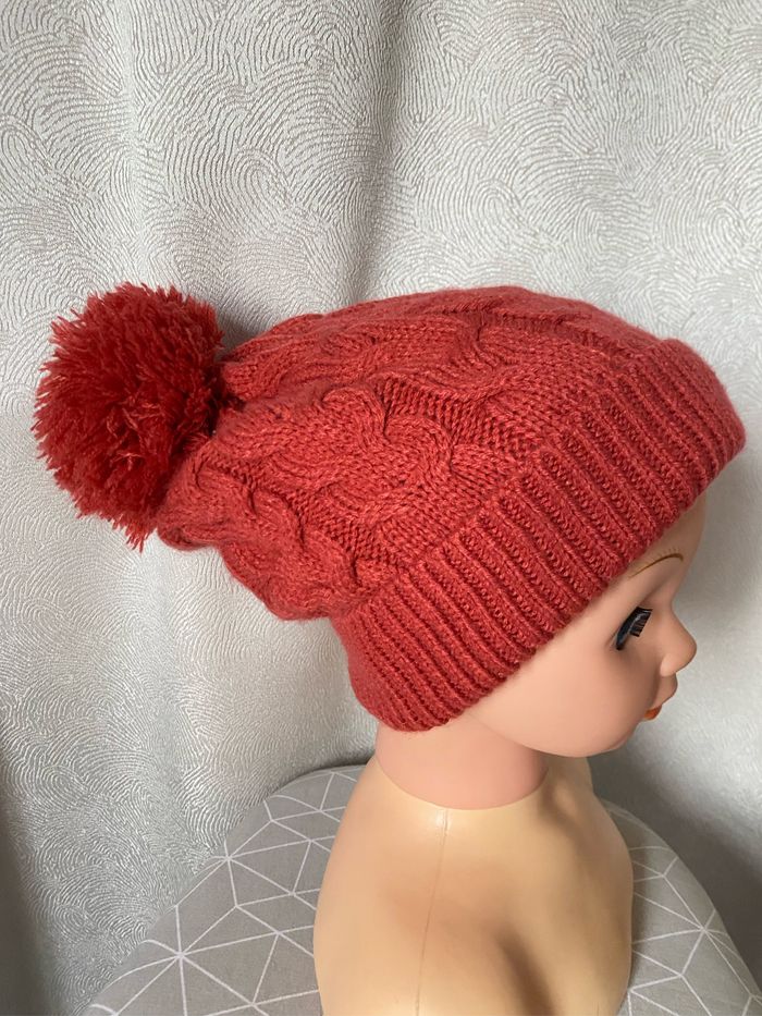 Bonnet pompon brique taille unique Active touch - photo numéro 4