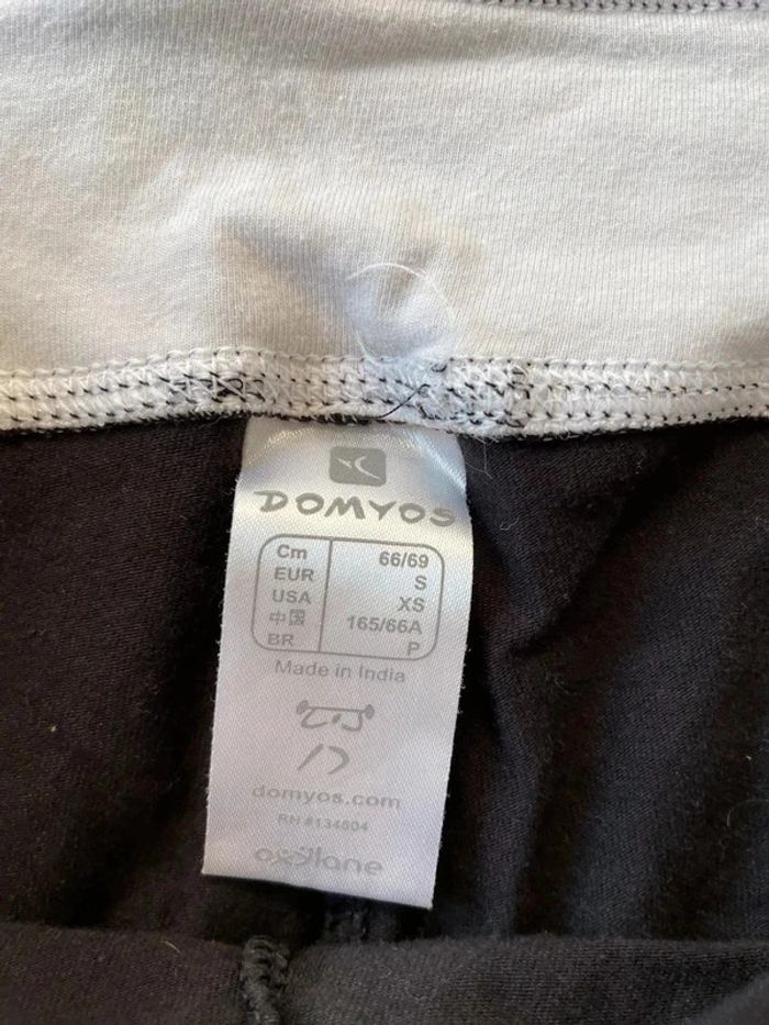 Legging pantalon de sport pantacourt noir blanc Domyos - photo numéro 7