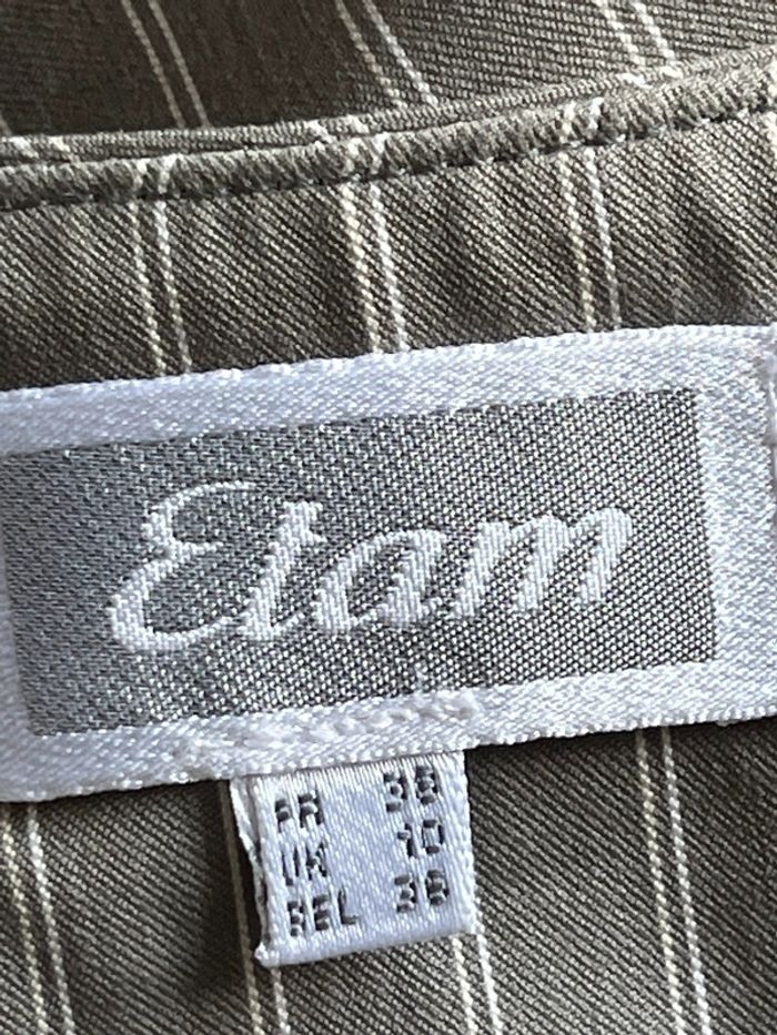 Jupe mi longue rayée taupe gris etam M - photo numéro 3