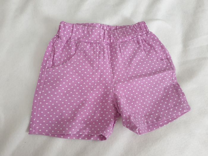 Short mauve à pois blancs - T18M - Bennie Kids