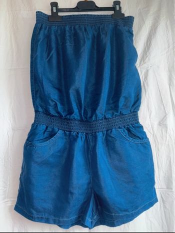 Combi short bustier bleu 