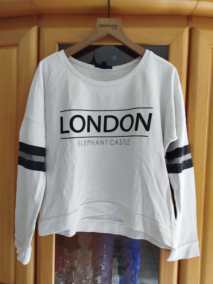 Sweat blanc LONDON taille S