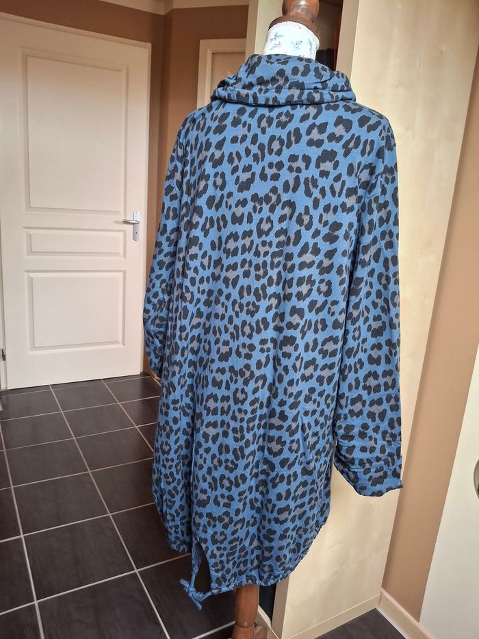 Tunique robe bleu léopard grande taille - photo numéro 2