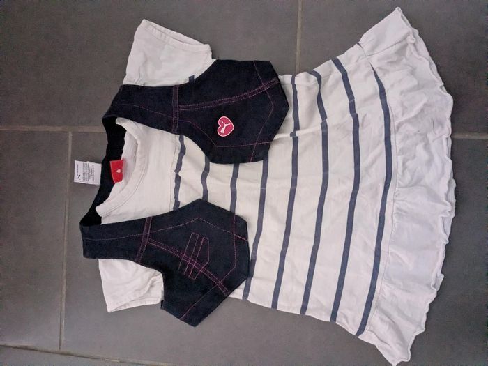 Ensemble robe et veste puma bleu blanc 2 ans - photo numéro 3
