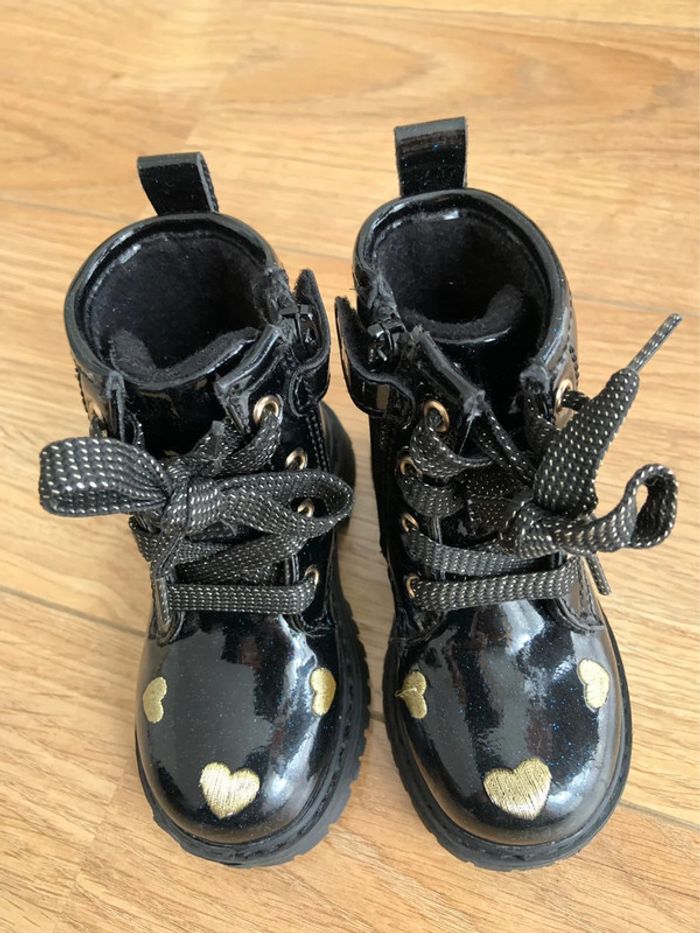 Bottines rangers vernis noir Nini & Girls 22 - photo numéro 2