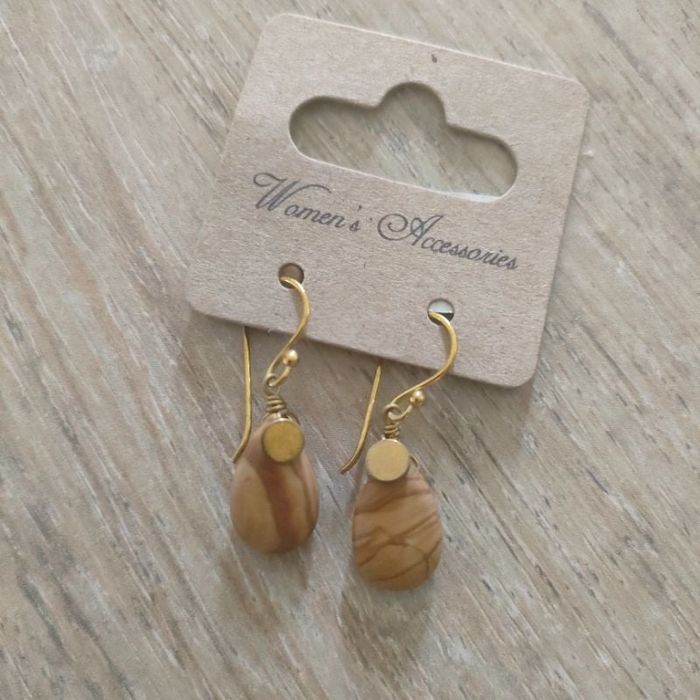 Boucles d'oreilles effet bois
