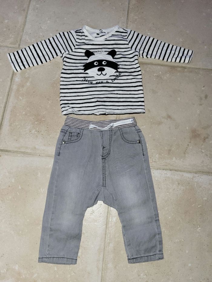 Ensemble haut et jean ours 6 mois