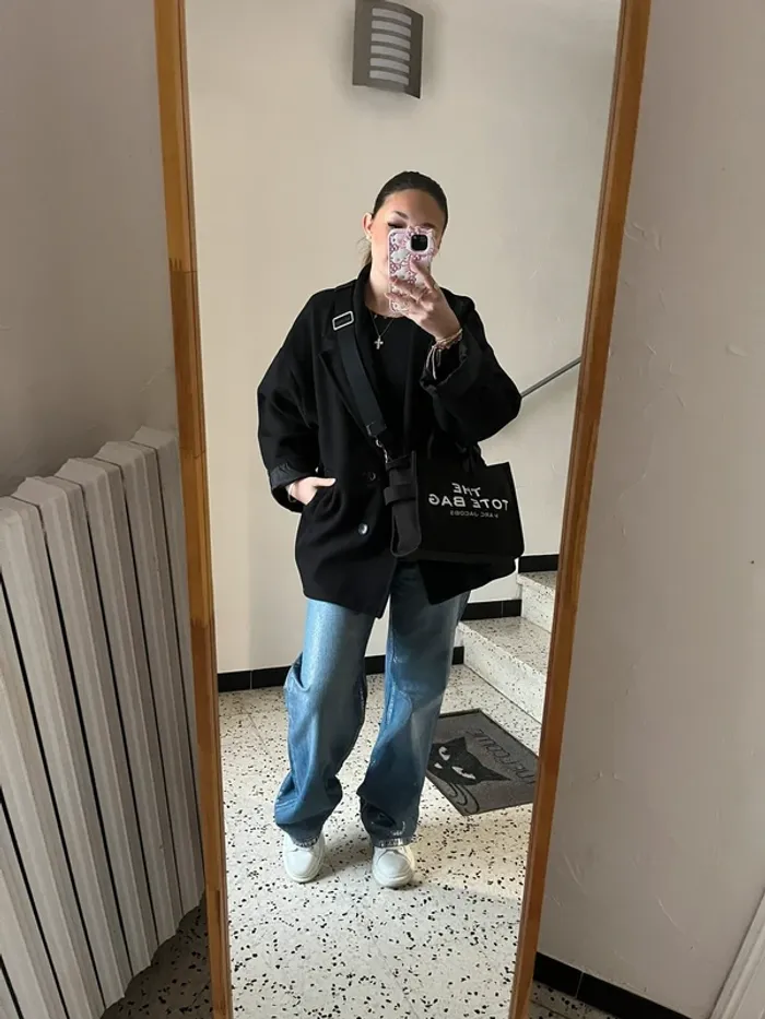 Jean large bleu/argenté Amisu