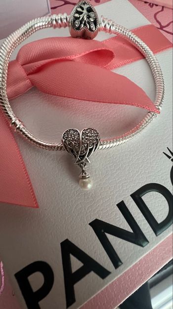 Joli cœur aile d’ange et perle de culture nacrée 