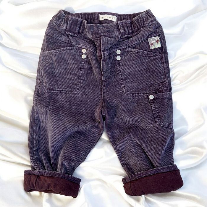 Pantalon bébé 18 mois Grain de Blé – Vintage 2006 - velours Violet