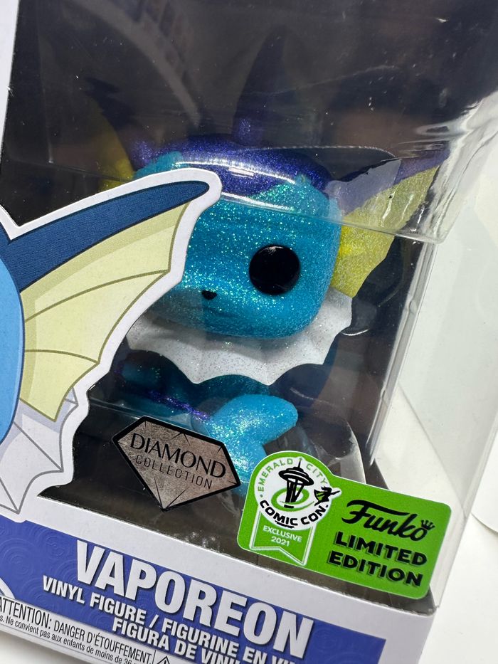 Funko Pop Pokemon Vaporeon 627 Diamond SDCC 2021 HARD STACK - photo numéro 2