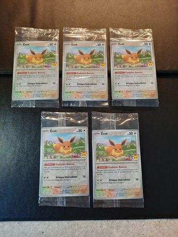 Carte Pokémon Lot 5 Évoli 074/131 promo scellé Reverses Cosmos - Stamp Journée Pokémon