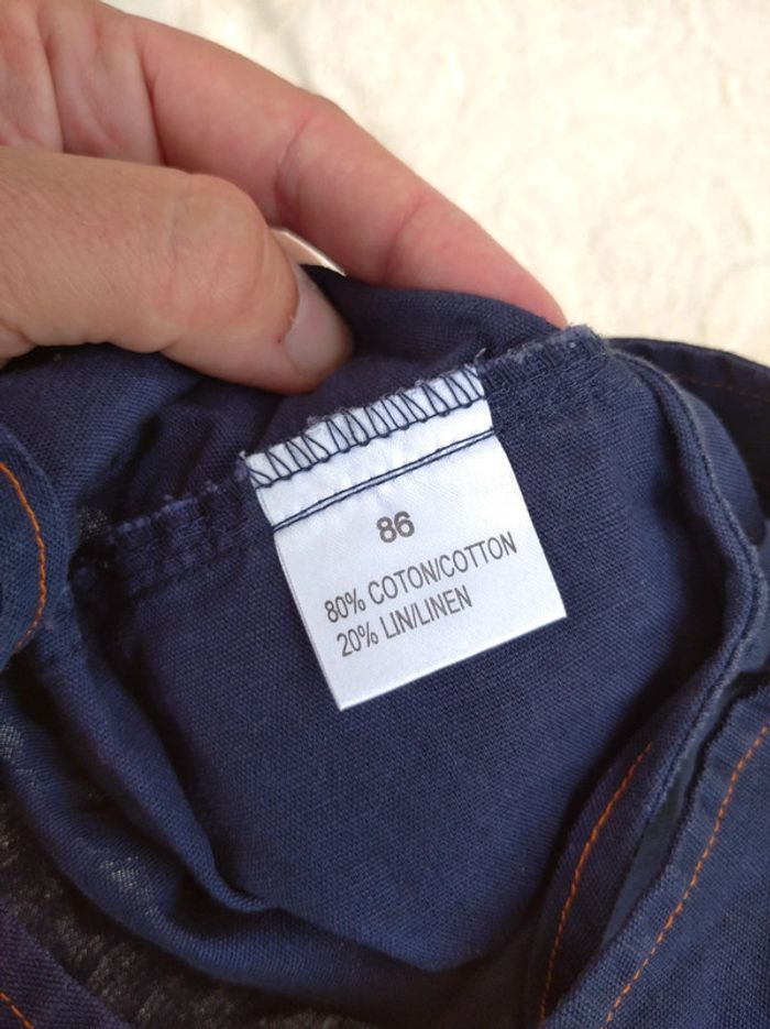 Barboteuse style salopette short lin Garçon 18/24 mois Poisson Plouf Sucre d'orge - photo numéro 7