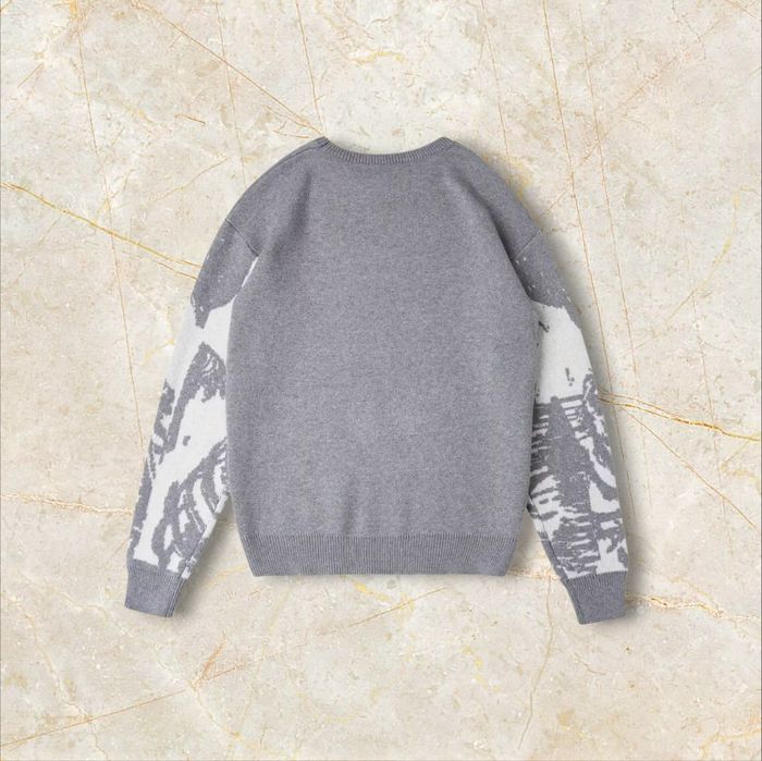 Knit Squelette Feu Sweater Y2K Vintage Oversized 90s Taille M – Crewneck Old School Americain Streetwear - photo numéro 3