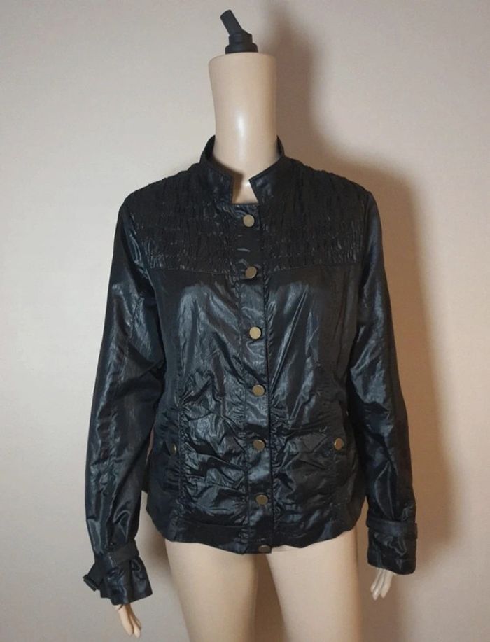 Veste Salt & Pepper noire effet huilée T.42