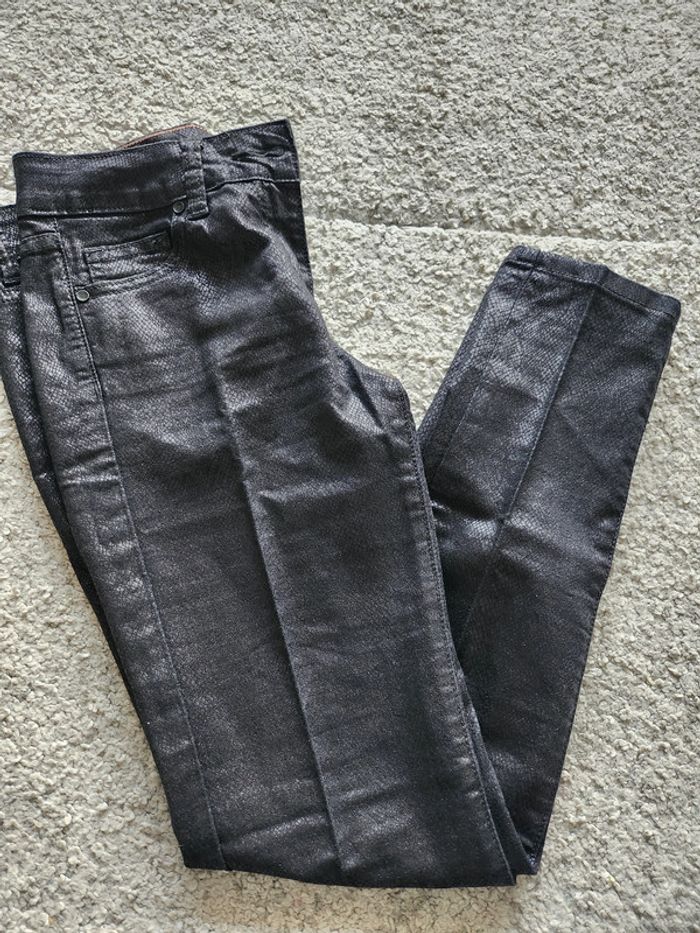 Pantalon lézard noir taille 36 naf naf - photo numéro 3