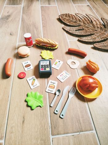 🍔 Lot Fast food jouets dinette en plastique sandwich poulet marque Ecoiffier