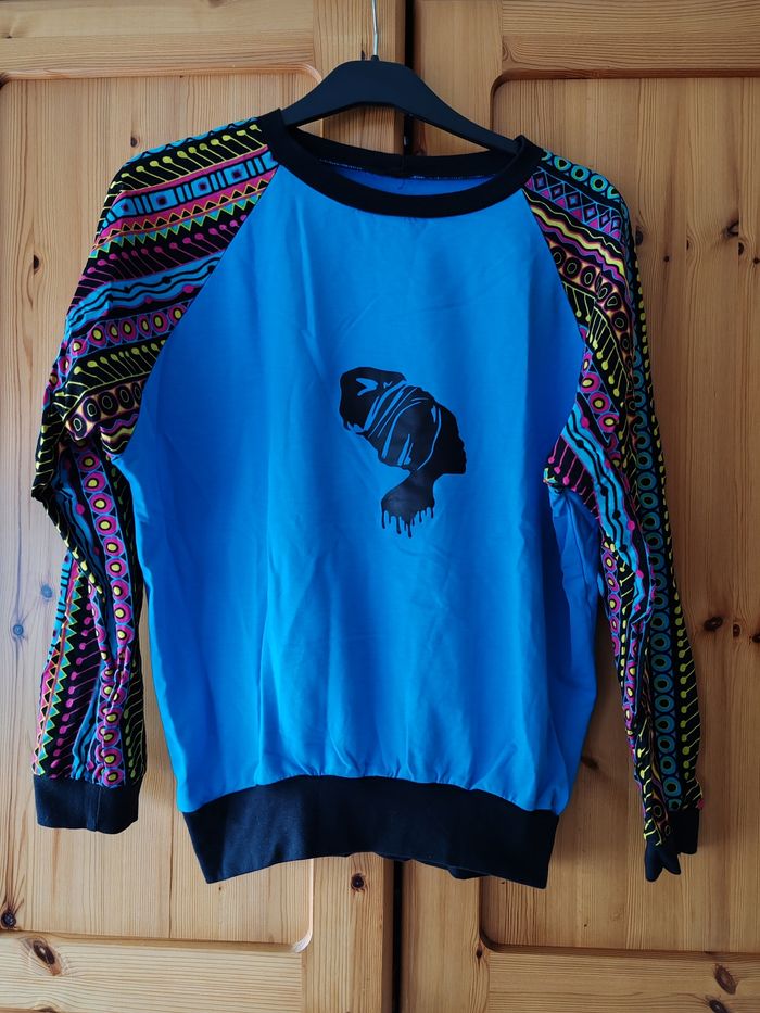 Sweat imprimé bi matiere